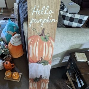 Pumpkin wooden sign for fall